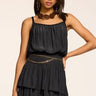 Ramy Brook Evelynn Smocked Waist Mini Dress in Black