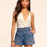 Ramy Brook Hilary High Waisted Denim Mini Short in Medium Wash