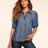 Ramy Brook Noah Short Sleeve Top in Chambray
