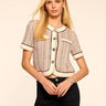 Ramy Brook Sterling Sequin Knit Short Sleeve Jacket in Sequin Stripe - Estilo Boutique