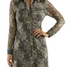 Ramy Brook Wyatt Mesh Button Down Mini Dress in Amber Plaid