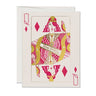 Red Cap Cards Queen of Diamonds Birthday Card