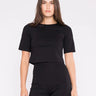Ripley Rader Ponte Knit Short Sleeve Top in Black