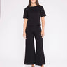 Ripley Rader Ponte Knit Wide Leg Pant Cropped in Black
