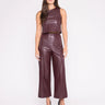 Ripley Rader Vegan Leather Cropped Straight Leg Pant in Oxblood
