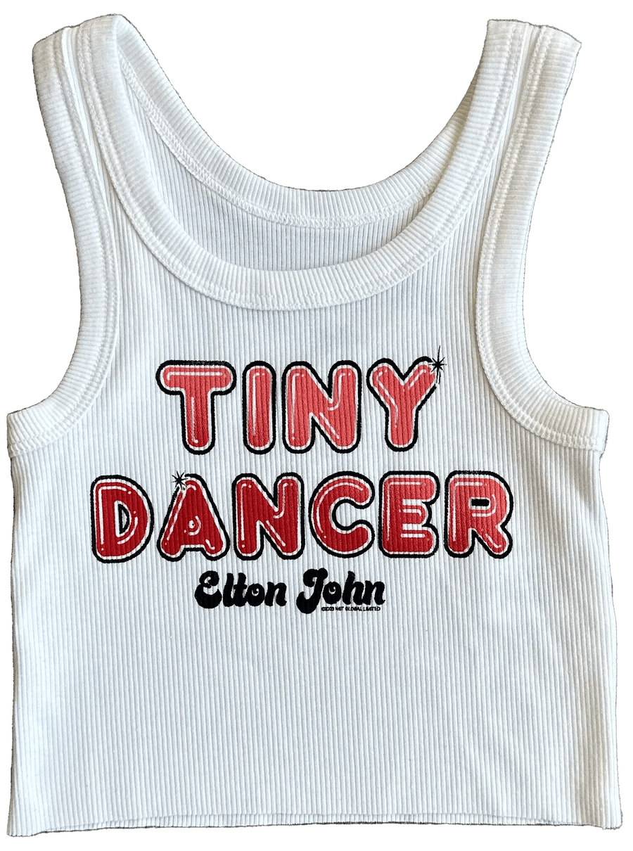 Rowdy Sprout Elton John Tiny Dancer Tank in White - Estilo Boutique