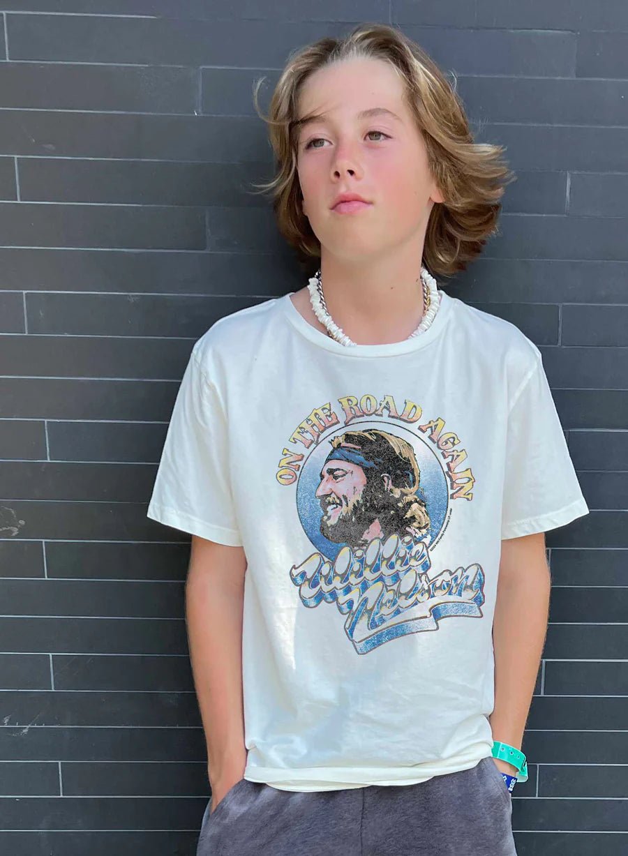 Rowdy Sprout Willie Nelson Tee in White - Estilo Boutique