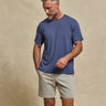 Rye 51 The Luxe Supima Heather Double Trim Crew Tee in Navy