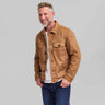 Rye 51 The Rusty Microsuede Trucker Jacket in Saddle