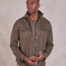 Rye 51 The Wyatt Microsuede Shirt Jacket in Dark Olive