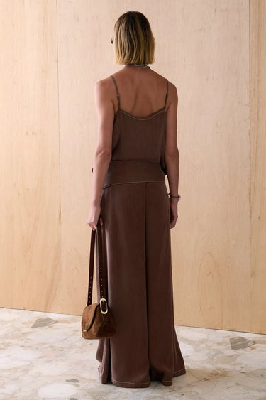 Sancia The Luna Cupro Pants in Truffle