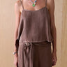 Sancia The Rylen Cupro Top in Truffle