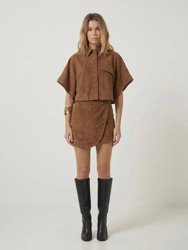 Scarlett Poppies Vontel Skirt in Camel Brown
