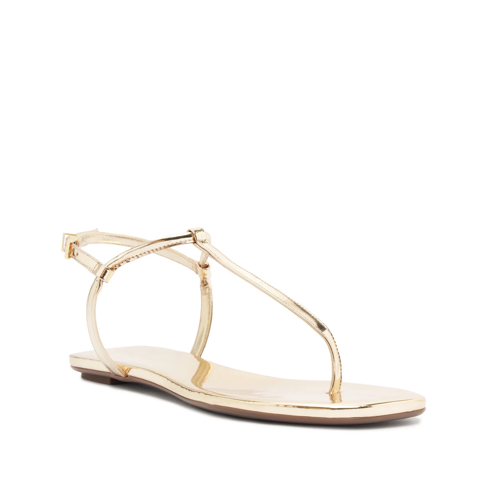 Schutz Elsha Flat Sandal in Gold - Estilo Boutique