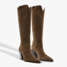 Schutz Maine Up Suede Boot in Pecan Brown