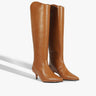 Schutz Maryana Lo Wide Leather Boot in Cuoio Brown