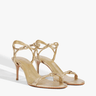 Schutz Nara Mid Leather Sandal in Platinum