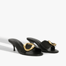 Schutz Olga Kitten Leather Sandal in Black - Estilo Boutique