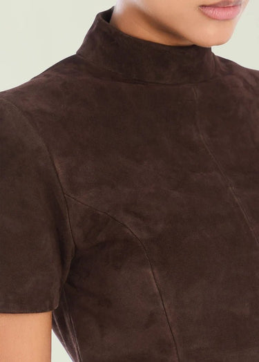Seroya Tessi Suede Top in Tobacco