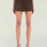 Seroya Torrance Suede Mini Skirt in Tobacco