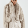Sofia Irina Giselle Cropped Coat in Champagne