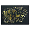 Spitfire Girl Happy Birthday Card in Black and Gold Foil