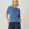 Splendid Annmarie Short Sleeve Sweater in Perfect Blue