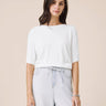 Splendid Erica Short Sleeve Sweater in White
