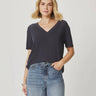 Splendid Kacey Bamboo V - Neck Tee in Lead