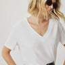 Splendid Kacey Bamboo V - Neck Tee in White