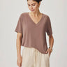 Splendid Kacey Bamboo V - Neck Tee in Wicker