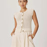 Splendid Luca Sweater Tank Cardigan in Antique Pearl
