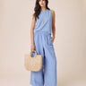 Splendid Shelly Smocked Tank in Azure