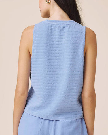 Splendid Shelly Smocked Tank in Azure