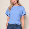 Stateside Supima Slub Jersey Side Ruched Dolman in Blue Topaz
