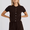 Stitches + Stripe Devoe Top in Carob
