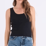 Stitches + Stripes Opal Tank in Black