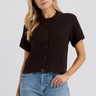 Stitiches + Stripes Andre Polo Top in Carob