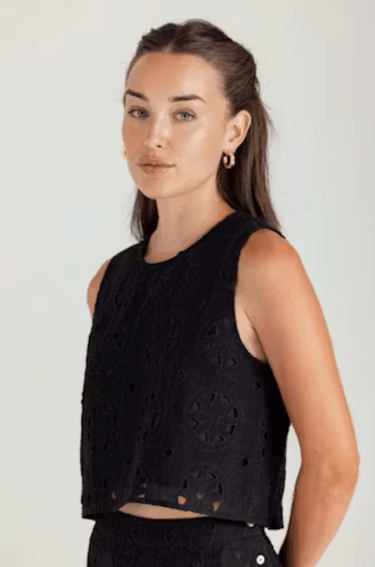 Sundays Linen Rae Top in Black