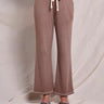 Sundry Rib Lounge Crop Flare Pants in Taupe - Estilo Boutique