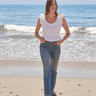 Sundry Ruffle Top in Optic White