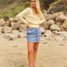 Sundry Vintage Terry Mini Skirt in College Blue