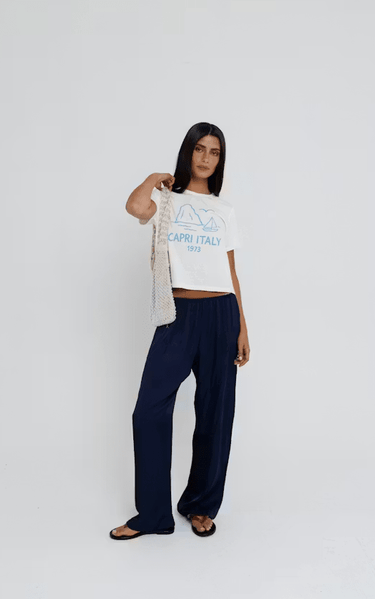 Sunny Somewhere Capri Italy Tee in Off White