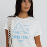 Sunny Somewhere Capri Italy Tee in Off White