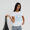 Sunny Somewhere Italia Stamp Femme Crew in White