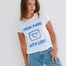 Sunny Somewhere With Love From Paris Femme Crew in White
