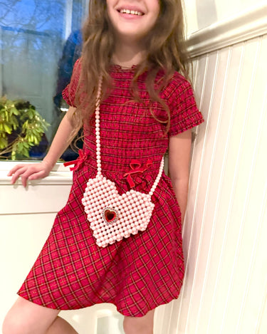 Super Smalls Heartfelt Sparkle Pearl Handbag in Pink
