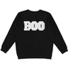 Sweet Wink Boo Patch Halloween Adult Sweatshirt in Black - Estilo Boutique