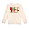 Sweet Wink Holly Jolly Patch Christmas Adult Sweatshirt in Natural - Estilo Boutique