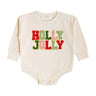 Sweet Wink Holly Jolly Patch Onesie in Natural - Estilo Boutique